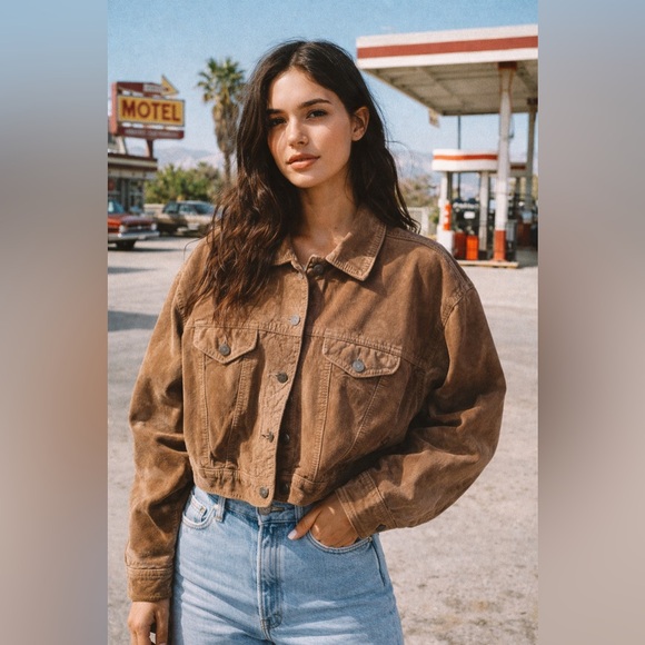 Sundance Jackets & Blazers - VINTAGE Sundance 100% Suede Leather Flight Jacket Size PS Brown Neutral 90’s